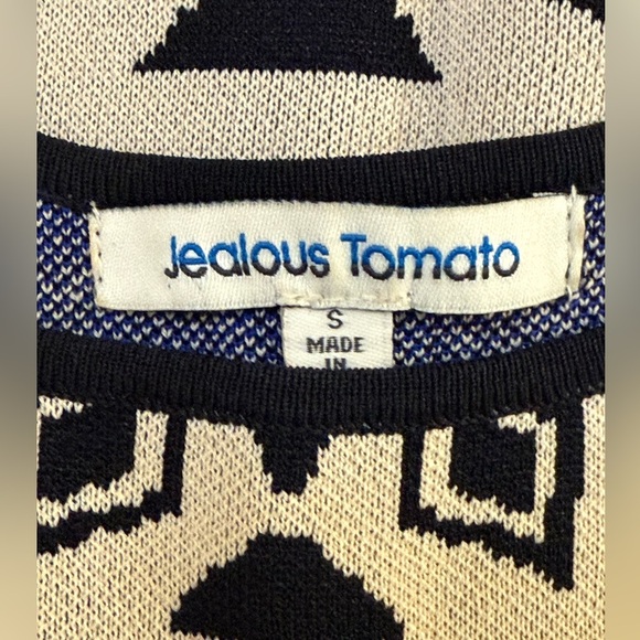Jealous Tomato Knit Sweater Dress Black, Ivory & Blue - Picture 5 of 6